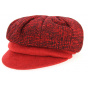 Black & Red Elorine Newsboy Cap - Mtm
