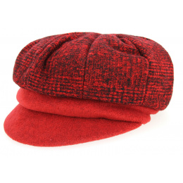 Black & Red Elorine Newsboy Cap - Mtm