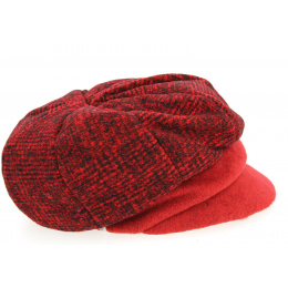 Black & Red Elorine Newsboy Cap - Mtm