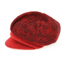 Black & Red Elorine Newsboy Cap - Mtm