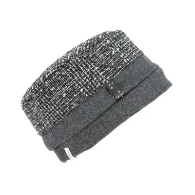 Women's Beanie Hat Hermione Black & Anthracite - Mtm Reference: 6889 | Traclet Hat Shop