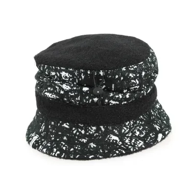 Black and White Filcha Cloche Hat - Mtm Reference: 4703 | Traclet Hat Shop