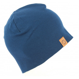 Blue Cotton Basic Beanie - Super Yellow