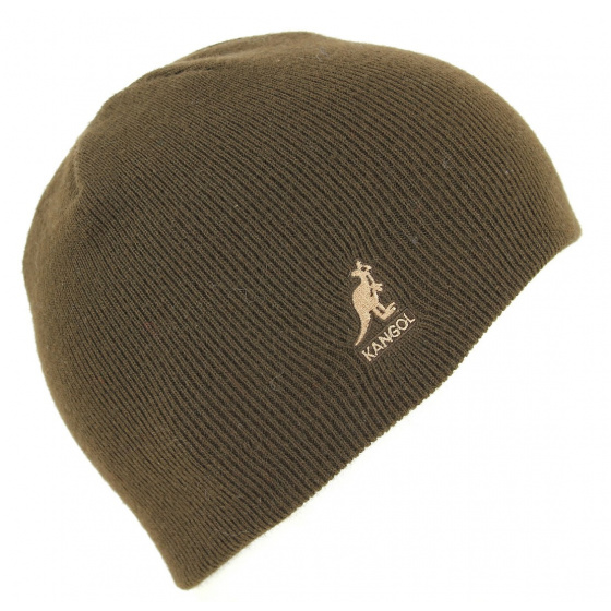 Short Acrylic Pull-On Cuffless Brown Beanie - Kangol