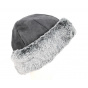 Nayeli Leather & Faux Fur Toque Anthracite- Traclet