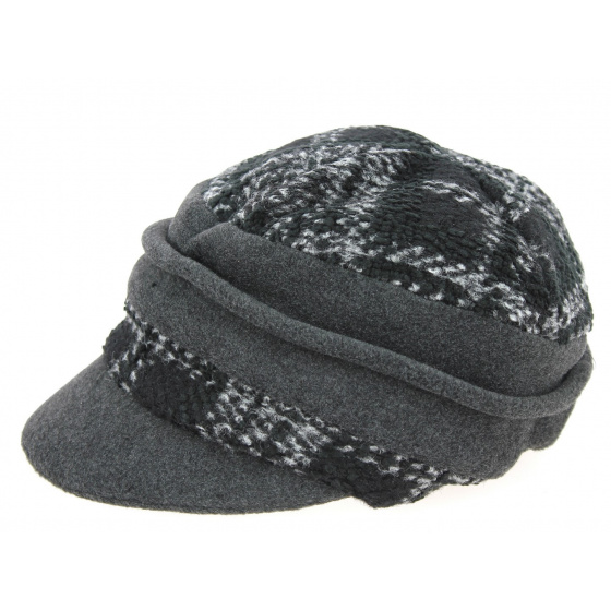 Black & Grey Tartan Newsboy Cap - Traclet