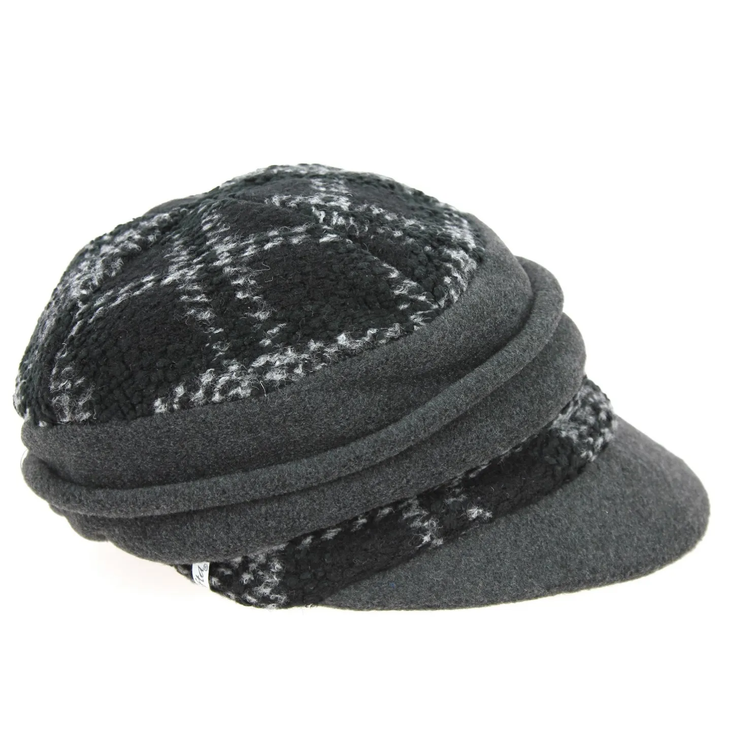 Black & Grey Tartan Newsboy Cap - Traclet Reference: 693 | Traclet Hatters