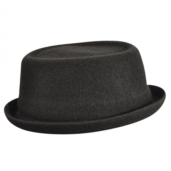Porkpie Wool Mowbray Hat Black - Kangol Porkpie Wool Mowbray Hat Black - Kangol