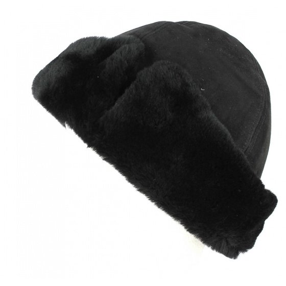 Black Cossack Sheepskin Toque / Hat - Traclet Black Cossack Sheepskin Toque / Hat - Traclet