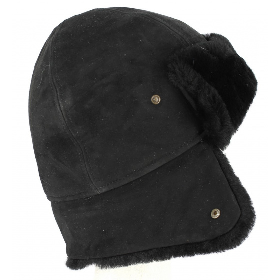 Black Cossack Sheepskin Toque / Hat - Traclet Black Cossack Sheepskin Toque / Hat - Traclet