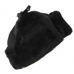 Chapka/ Toque Vraie Fourrure Mouton Noir- Traclet