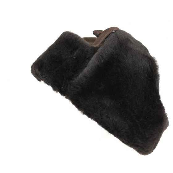 Brown Sheepskin Fur Ushanka - Traclet Brown Sheepskin Fur Ushanka - Traclet