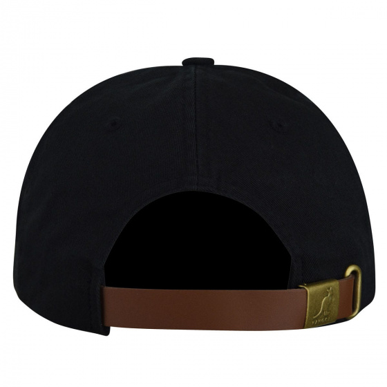 Black Cotton Washed Baseball Cap - Kangol