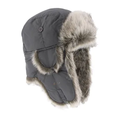 Dark Grey Faux Fur Ushanka Hat - Herman Reference: 7214 | Traclet Hat Shop