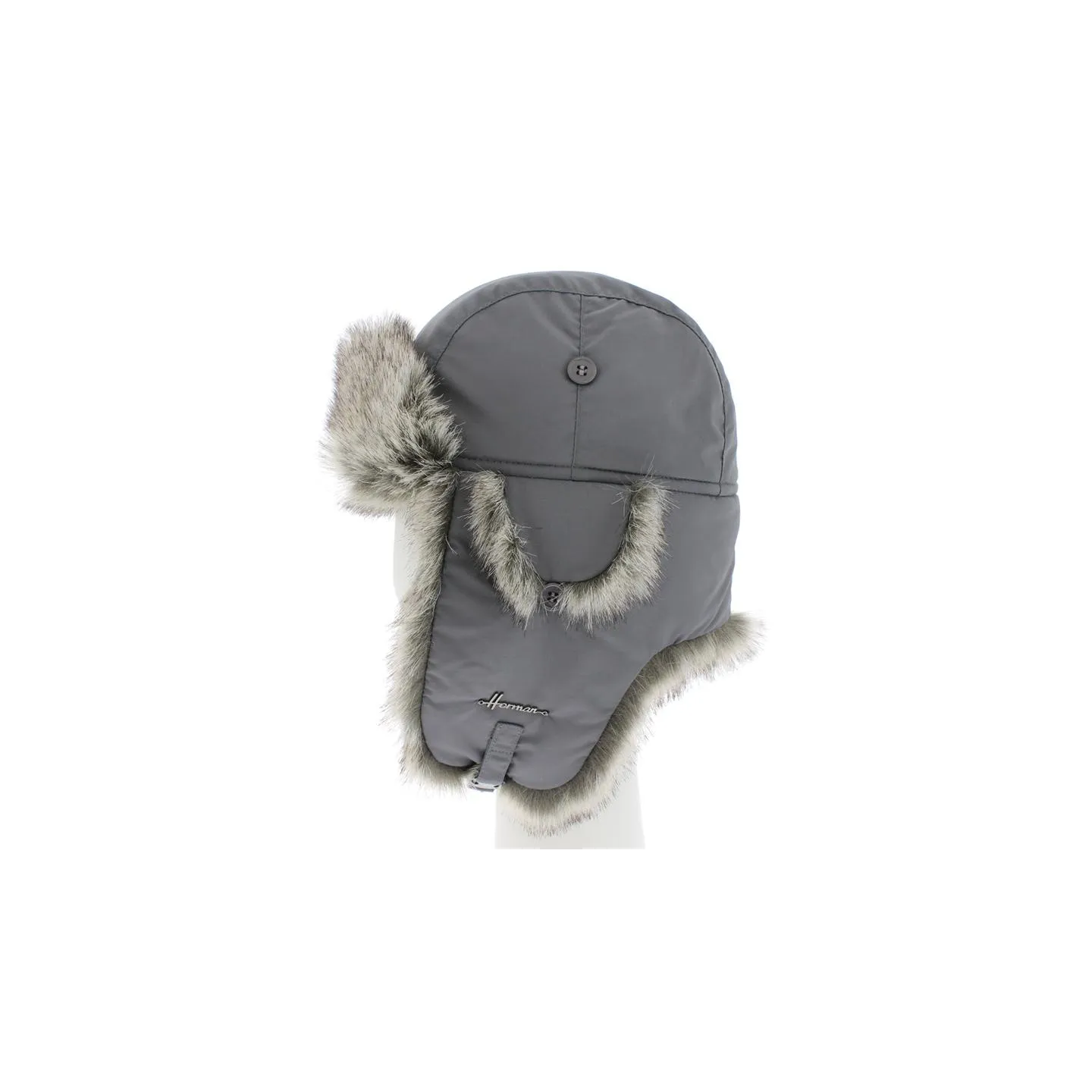 Chapka Fausse Fourrure Gris Foncé- Herman Reference : 7214 | Chapellerie Traclet