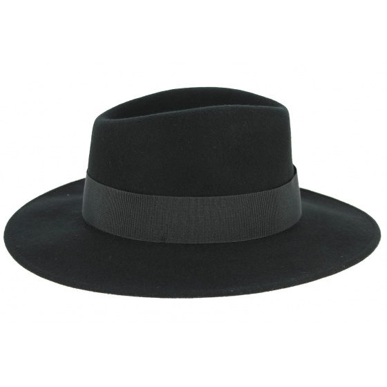 Chapeau Fedora Castellane Feutre Laine Noir- Traclet 