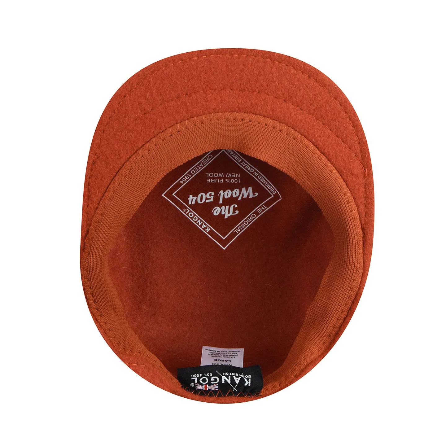 Casquette Plate 504 Laine Orange- Kangol  Reference : 1980 | Chapellerie Traclet