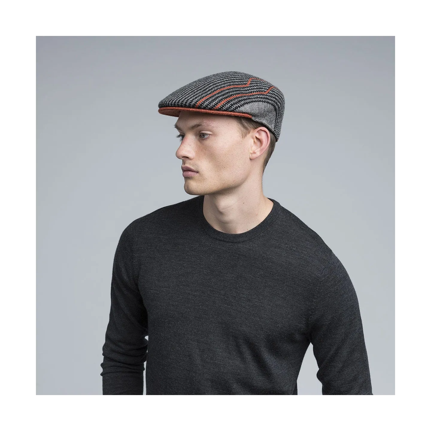Switchboard 504 Flat Cap Orange & Grey - Kangol Reference: 4594 | Traclet Hat Shop