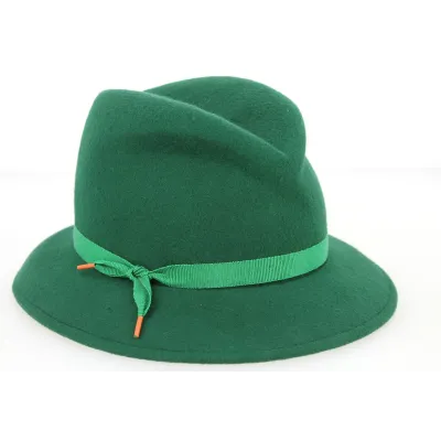Chapeau Fedora Feutre Laine Tessa Vert- Marzi Reference : 5983 | Chapellerie Traclet