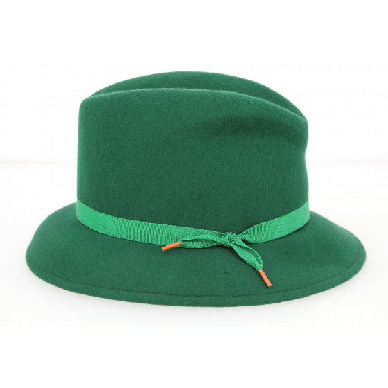Chapeau Fedora Feutre Laine Tessa Vert- Marzi