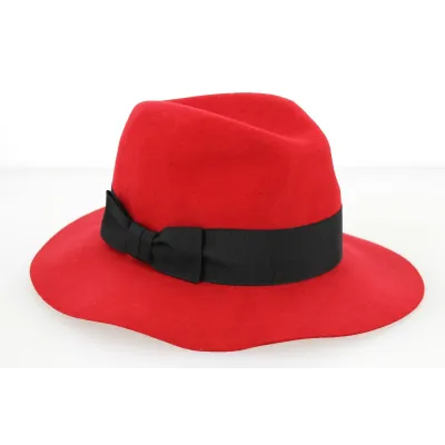 Chapeau Traveller Femme Calixa Feutre Laine Rouge- Traclet  Reference : 8146 | Chapellerie Traclet