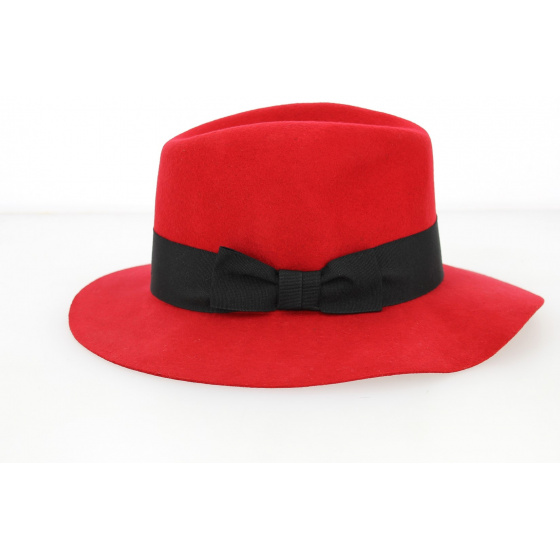 Women's Calixa Red Wool Felt Traveller Hat - Traclet Women's Calixa Red Wool Felt Traveller Hat - Traclet