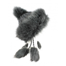Women's Aleksa Faux Fur Hat in Black - Traclet