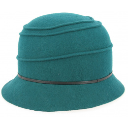 Chapeau Cloche Gabella Feutre Laine Vert- Traclet