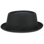 Black Wool Felt Porkpie Gaeta Hat - Traclet