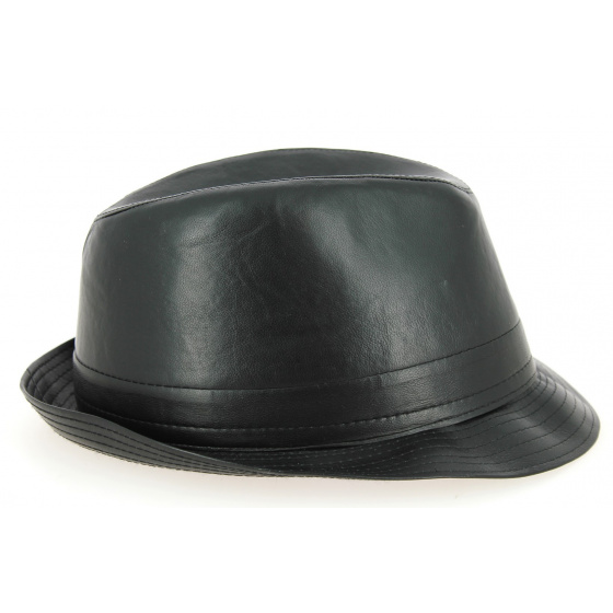 Chapeau Trilby Fabro Cuir Noir- Traclet Chapeau Trilby Fabro Cuir Noir- Traclet
