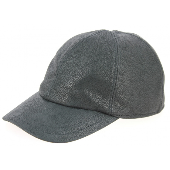 Monaco Black Leather Baseball Cap - Göttmann