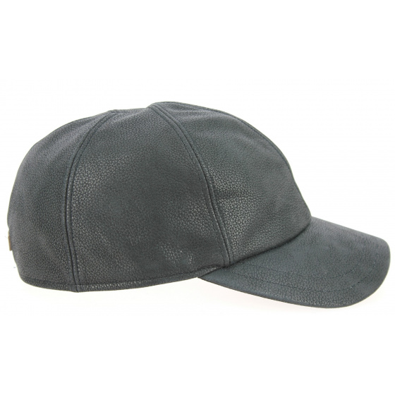 Monaco Black Leather Baseball Cap - Göttmann