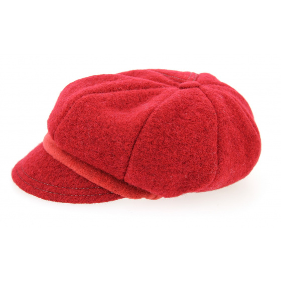 Red Wool Ravarino Newsboy Cap - Traclet