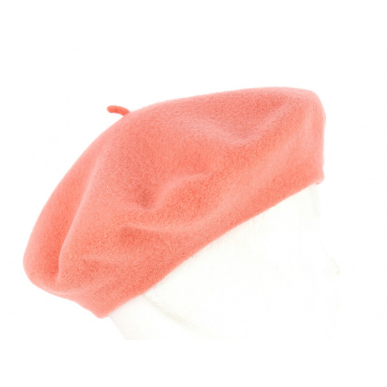 Paris Merino Wool Beret Coral - Heritage by Laulhère
