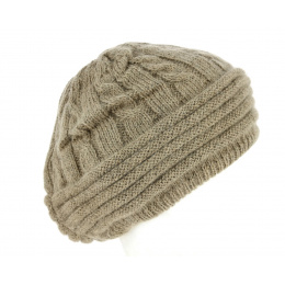 Baroni Angora & Taupe Wool Beret- Traclet