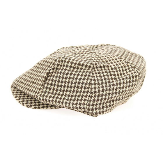 Casquette Irlandaise Pied de Poule Marron- Traclet