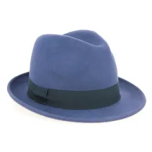 Chapeau Trilby Greenwich Feutre Laine Bleu- Traclet Reference : 4624 | Chapellerie Traclet