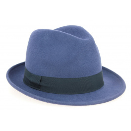 Greenwich Blue Wool Felt Trilby Hat - Traclet