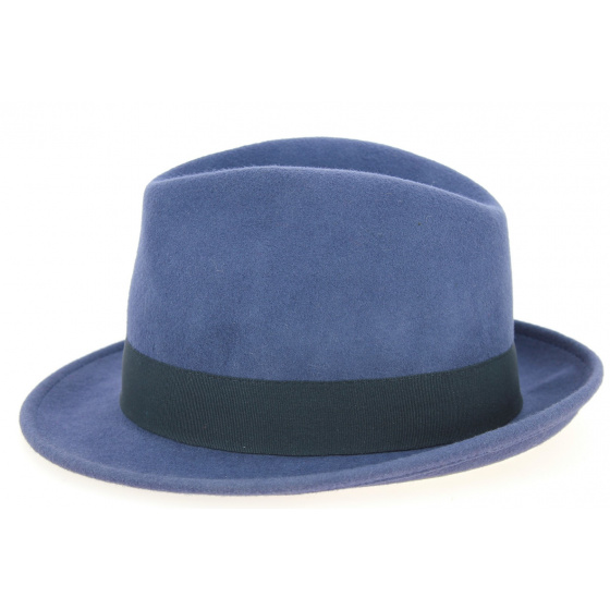 Chapeau Trilby Greenwich Feutre Laine Bleu- Traclet
