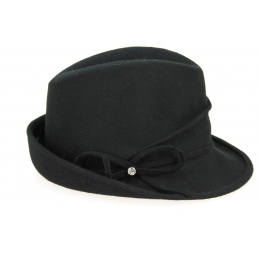 Chapeau Trilby Maciano Feutre Laine Noir- Traclet