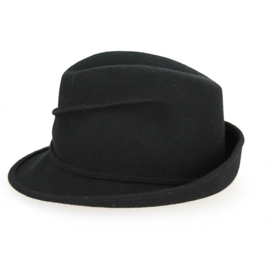 Chapeau Trilby Maciano Feutre Laine Noir- Traclet Chapeau Trilby Maciano Feutre Laine Noir- Traclet