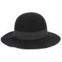 Elianne Wide Brim Wool Felt Hat Black - Traclet