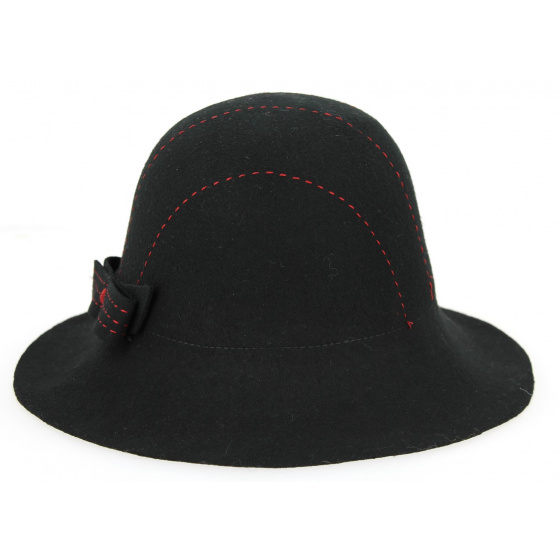 Capeline Magasa Feutre Laine Noir & Rouge- Traclet Capeline Magasa Feutre Laine Noir & Rouge- Traclet
