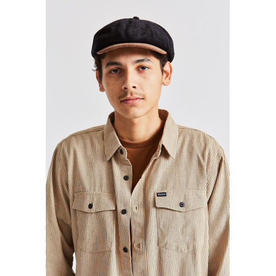 Brown & Black Velvet Brood Cap - Brixton