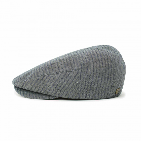 Hooligan Flat Cap Cotton Navy Blue & Gray - Brixton