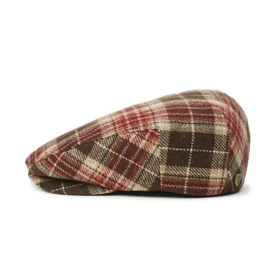Casquette Hooligan Laine Marron & Bordeaux- Brixton Reference : 6754 | Chapellerie Traclet