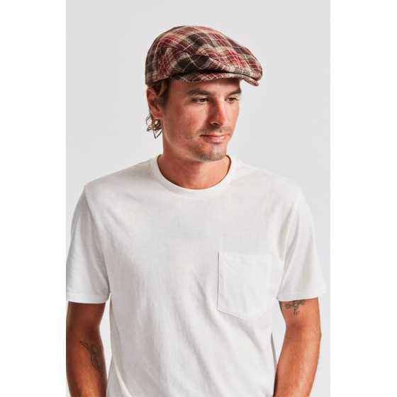 Casquette Hooligan Laine Marron & Bordeaux- Brixton