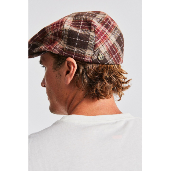 Hooligan Wool Cap Brown & Burgundy - Brixton