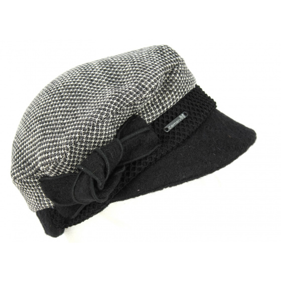 Black Utelle Newsboy Cap - Traclet