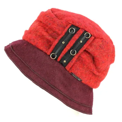 Red & Plum Odenas Bucket Hat - Traclet Reference: 836 | Traclet Hat Shop